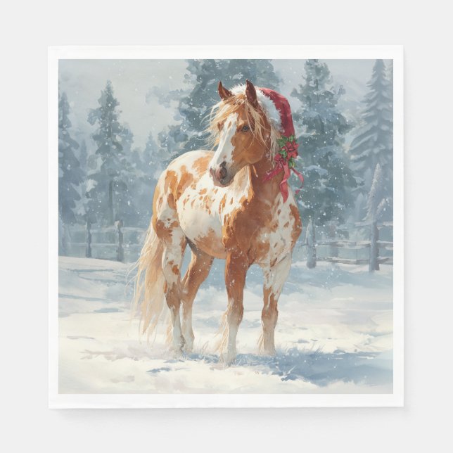 Guardanapo De Papel Christmas Paper Napkin/Beautiful Appalossa Horse  (Frente)