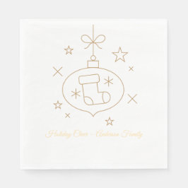 Guardanapo De Papel Christmas Paper Napkin with Playful Holiday Icons