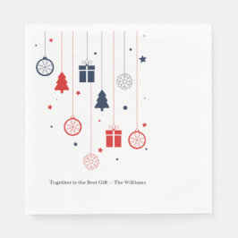 Guardanapo De Papel Christmas Paper Napkin with Rustic  Holiday