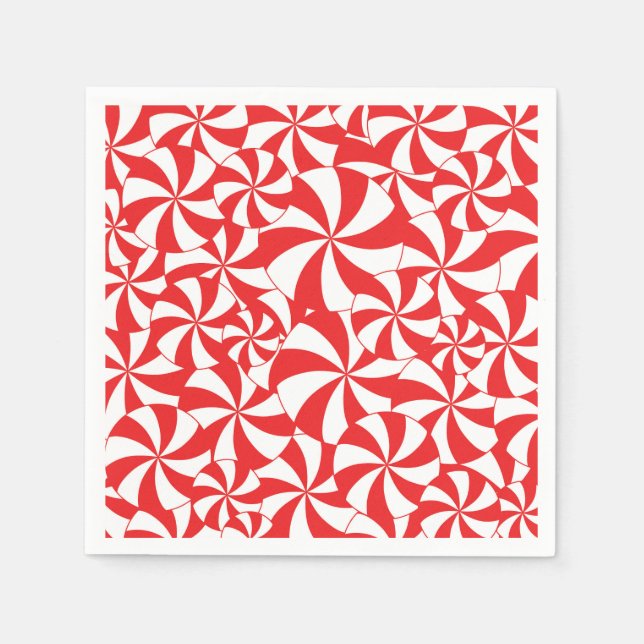 Guardanapo De Papel Christmas Party Candy Cane Paper Napkins Red (Frente)