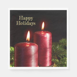 Guardanapo De Papel Christmas Party Red Candles Winter Holidays