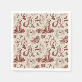Guardanapo De Papel Christmas Pet Monogram A Golden Retriever