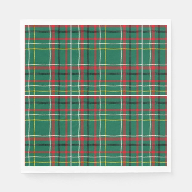 Guardanapo De Papel Christmas Plaid Green Pattern-23914 (Frente)