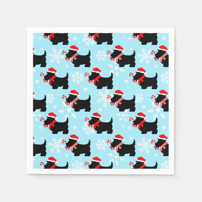 Guardanapo De Papel Christmas Scottie Dogs Pattern (Frente)