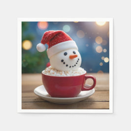 Guardanapo De Papel Christmas Snowman In Hot Cocoa