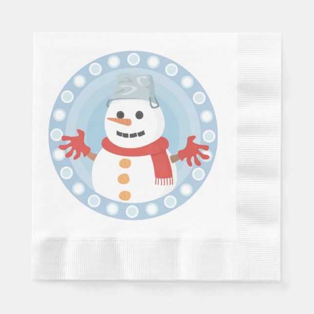 GUARDANAPO DE PAPEL CHRISTMAS WINTER SNOWMAN (Frente)