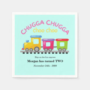 Guardanapo De Papel Chugga Choo Train Themed segundo aniversário de ca