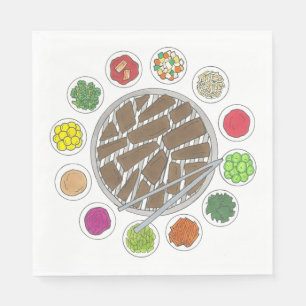 Guardanapo De Papel Churrasco coreano Barbecue - Comida de Banchan tor