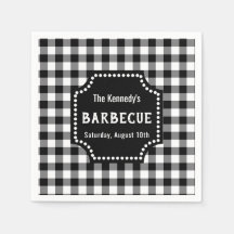 Churrasco De Gingham Preto E Branco