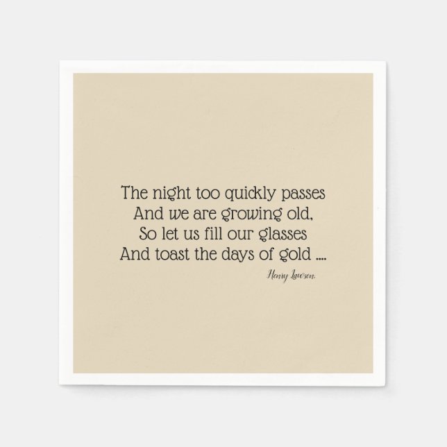 Guardanapo De Papel Churrasco de Poesia de Bush australiano Napkins (Frente)