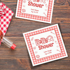 Guardanapo De Papel Churrasco Vermelho Baby Shower BBQ