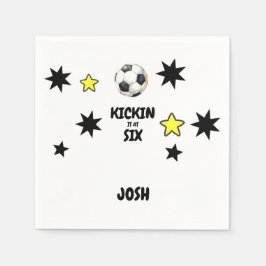 Guardanapo De Papel Chute na Festa de aniversário de 6 de Seis Futebol