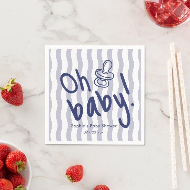 Guardanapo De Papel Chuva Azul Bebê Oh Baby Shower  (Insitu)