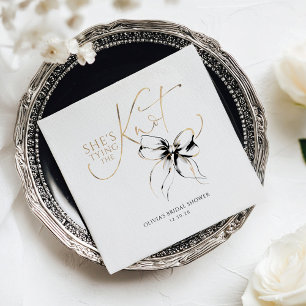 Guardanapo De Papel Chuva de Amor: Black Bow Está se Casando Chá de No