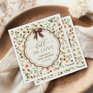 Guardanapo De Papel Chuva de Amor Chás de Bebê Floral Rústico