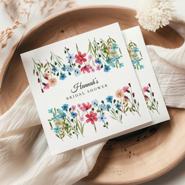 Guardanapo De Papel Chuva de Amor de Flores Silvestres Chá de Noiva (Criador carregado)