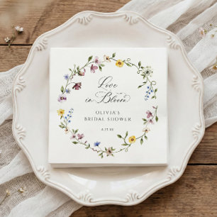 Guardanapo De Papel Chuva de Amor Floral Bridal Shower de Flores Silve