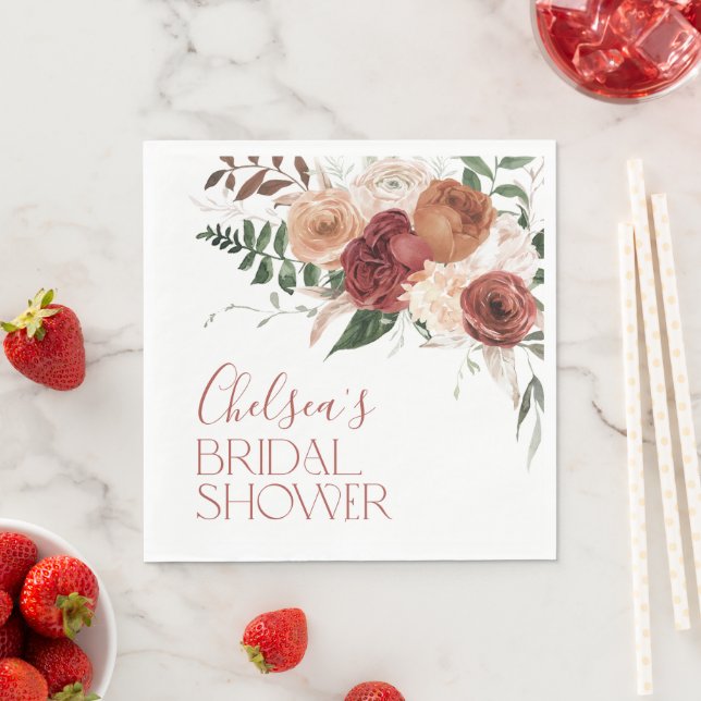 Guardanapo De Papel Chuva de Amor Floral Chá de Noiva (Insitu)