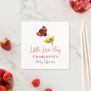 Guardanapo De Papel Chuva de Amor Joaninha Jardim Chá de Bebê