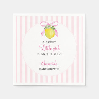 Guardanapo De Papel Chuva de Amor Limão Rosa Baby Shower