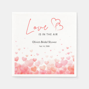 Guardanapo De Papel Chuva de Amor Rosa e Vermelho Chá de Noiva