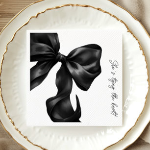 Guardanapo De Papel Chuva de Arroz com Laço Preto