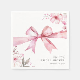 Guardanapo De Papel Chuva de Arroz com Laço Rosa Casamento