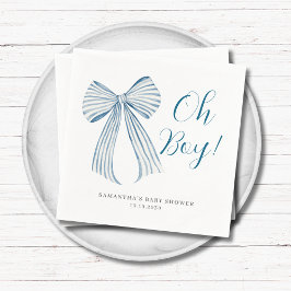 Guardanapo De Papel Chuva de Azul Oh Menino Personalizado Baby Shower