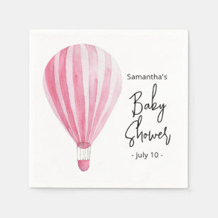 Guardanapo De Papel Chuva de balão de ar quente rosa Baby shower