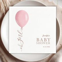 Chuva de Balão Rosa Minimalista Oh Menina Baby Sho