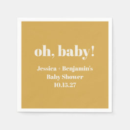 Guardanapo De Papel Chuva de Bebê Amarelo Empoeirado Fofo Moderno Nome