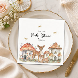 Guardanapo De Papel Chuva de Bebê Animais da Floresta Boho