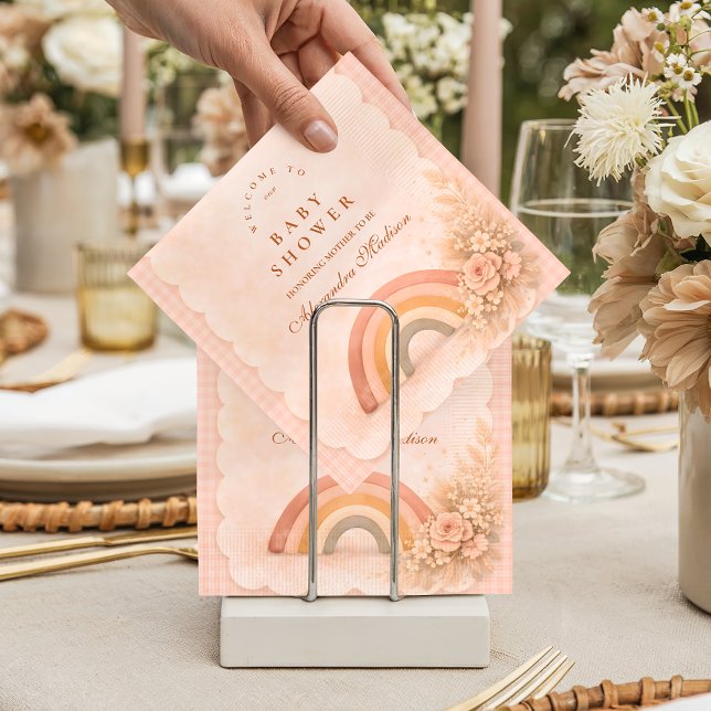 Guardanapo De Papel Chuva de Bebê Arco-Íris Boho Pastel Macio (Criador carregado)