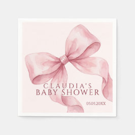 Guardanapo De Papel Chuva de Bebê Arco Rosa Elegante em Aquarela