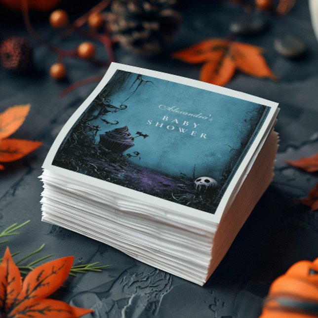 Guardanapo De Papel Chuva de Bebê Azul Gótico de Halloween (Criador carregado)