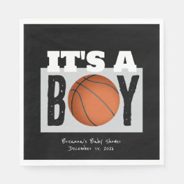 Guardanapo De Papel Chuva de Bebê Basquete Menino Personalizada Preta