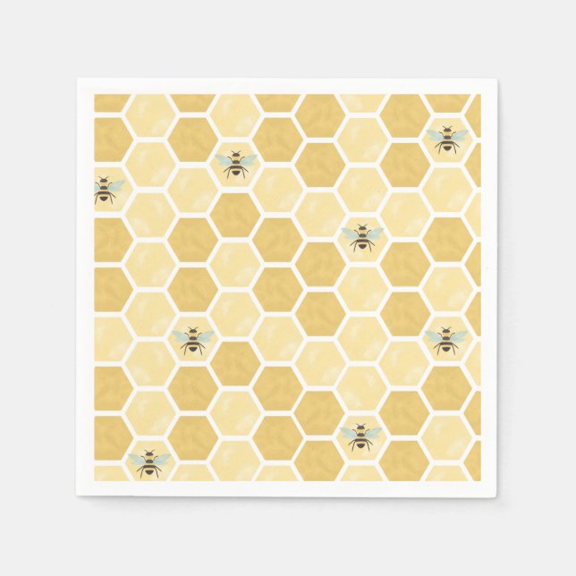 Guardanapo De Papel Chuva de bebê Bee favo de mel (Frente)