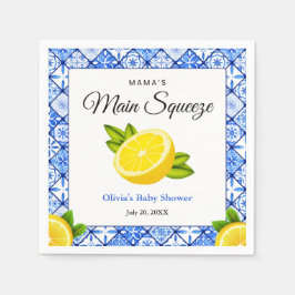 Guardanapo De Papel Chuva de Bebê Blue Tile Lemon Mama's Main Squeeze