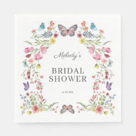 Guardanapo De Papel Chuva de Bebê Borboleta Flor Silvestre