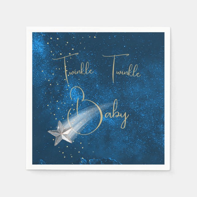 Guardanapo De Papel Chuva de Bebê Brilho Brilho Estrelas  (Frente)