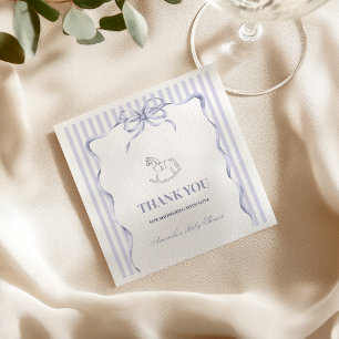 Guardanapo De Papel Chuva de Bebê Cavalo de Balanço Menino Azul Ondula