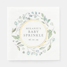 Guardanapo De Papel Chuva de Bebê / Chá de Bebê com Grinalda de Verdur