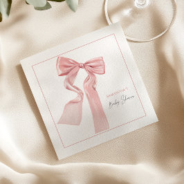 Guardanapo De Papel Chuva de Bebê com Laço Rosa Papel Elegante