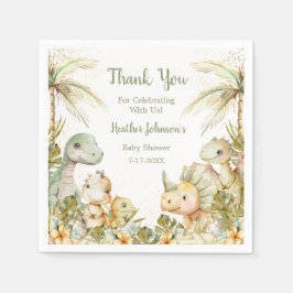 Guardanapo De Papel Chuva de Bebê de Dinossauro Neutro Boho