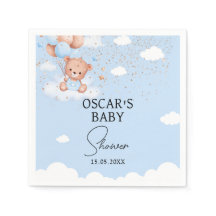 Chuva de bebê do ursinho de pelúcia menino