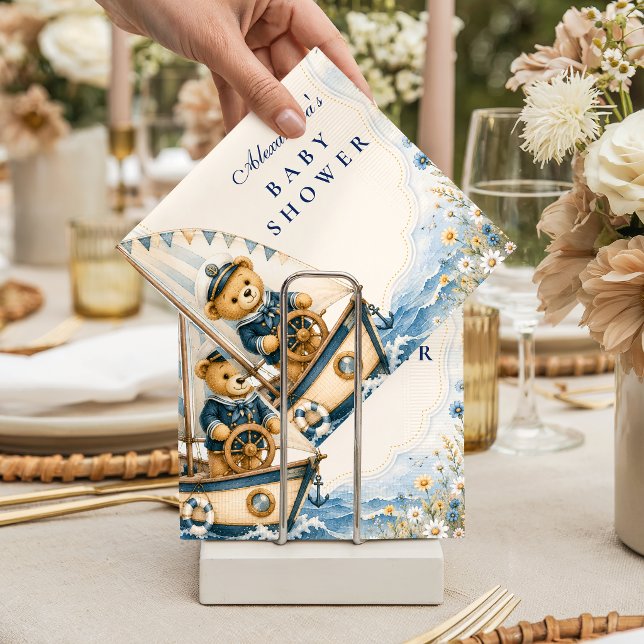 Guardanapo De Papel Chuva de Bebê do Urso Marinheiro Caprichoso (Criador carregado)