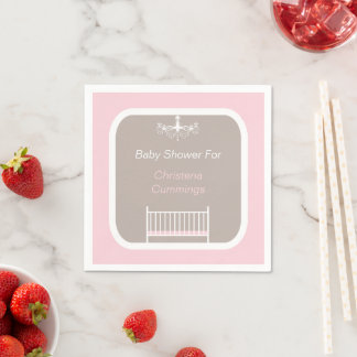 Guardanapo De Papel Chuva de Bebê Elegante Lustre Rosa