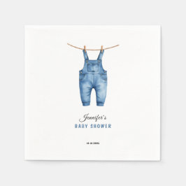 Guardanapo De Papel Chuva de Bebê em Jeans Azuis - Tema Denim