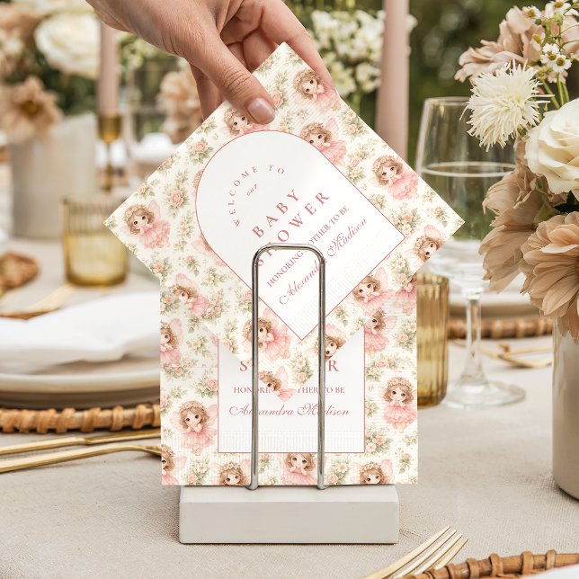 Guardanapo De Papel Chuva de Bebê Fada Encantada Elegante (Criador carregado)