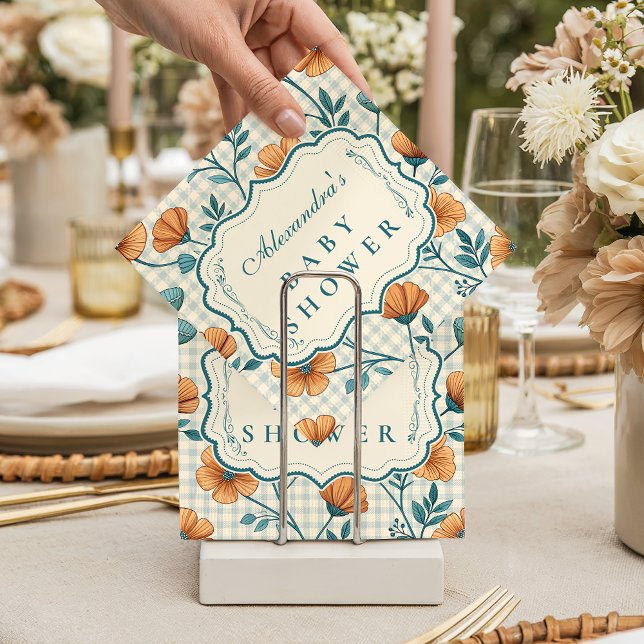 Guardanapo De Papel Chuva de Bebê Floral Ginga Pêssego (Criador carregado)
